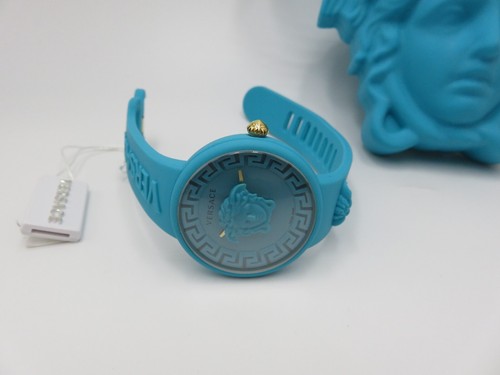 Versace Medusa Pop VE6G00423 Quartz Turquoise Dial Silicone Swiss Made Watch - Picture 2 of 7