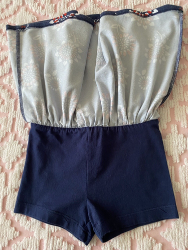 TODDLER GIRLS SKORT PATRIOTIC BLUE with RED WHITE HEART FLOWERS ~ SZ 4T CARTER'S - Picture 5 of 7