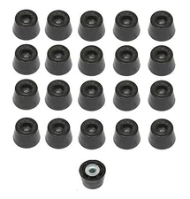 20 SUPER SMALL EXTRA TALL ROUND RUBBER FEET .553 W x .370 H - MADE IN U.S.A.