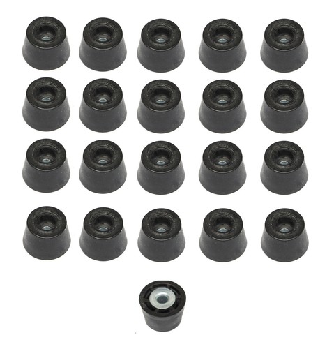 20 SUPER SMALL EXTRA TALL ROUND RUBBER FEET .553 W x .370 H - MADE IN U.S.A. - Picture 1 of 5
