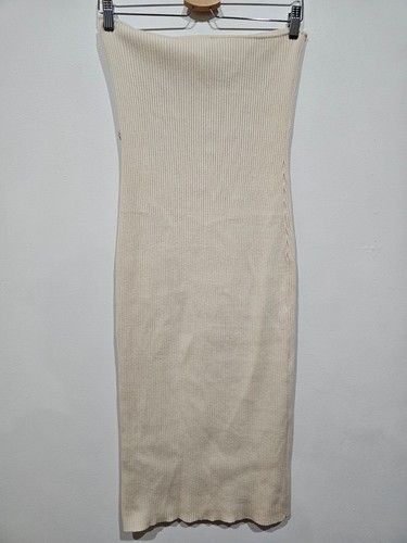 4th & Reckless Tall One Shoulder Ribbed Knit Dress Cream Midi Size 12 Chain - Picture 6 of 9