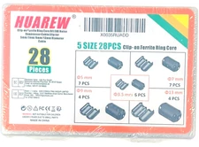HUAREW Clip-on Ferrite Ring Core RFI EMI Nose Suppressor Cable Clip 5-28 Pieces
