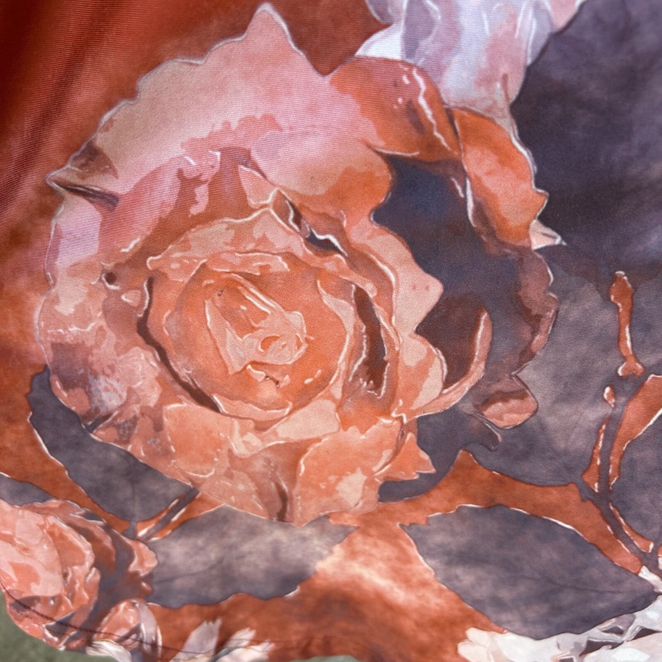 SIMPLY ASTER Tunic Top Size 2X Multicolor Floral Print 3/4 Sleeves Pin