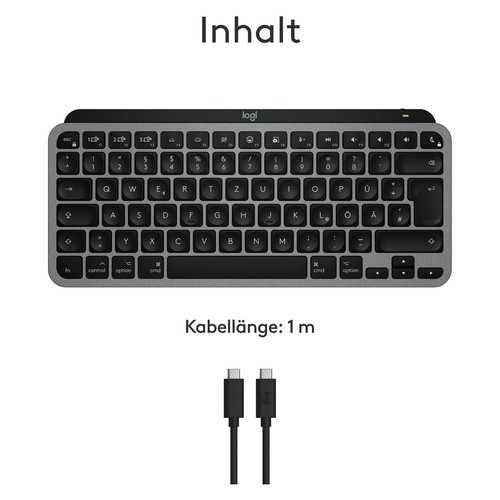 Logitech MX Keys Mini For Mac Space Gray Wireless Tastatur Keyboard Bluetooth - Bild 10 von 11