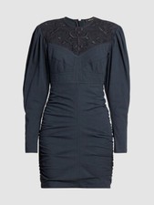 1360 Isabel Marant Women's Blue Taydo Embroidered Cotton Dress Size FR34 / US2