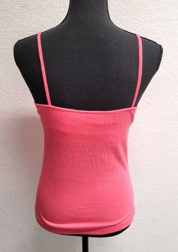 Juniors No Boundaries Tank (L) Pink Lace Accent Built-in Bra - Picture 3 of 5