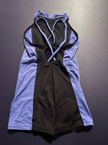Bloch Girls Periwinkle Black Dance Gymnastics Biketard 12-14 - Picture 2 of 2