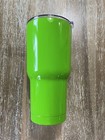 30 oz stainless steel green tumbler with lid, straw, cleaning brush. New!