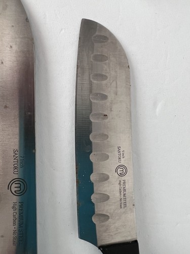 SANTOKU KNIFES 5” & 7” With Covers Used Nice Condition - Picture 4 of 5