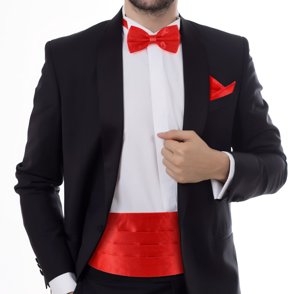 Red Tuxedo Bow Tie