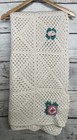 Vintage Afghan Blanket 3D Flower Crochet Granny Square Handmade Throw 40"x56"