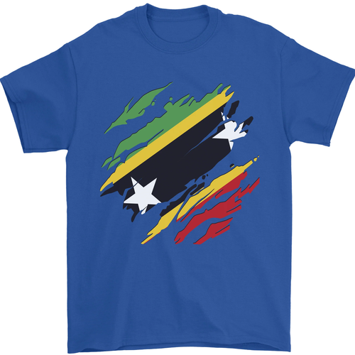 Desgarrado Saint Cristóbal Y Nevis Bandera Día Fútbol Hombre T-Shirt 100% Cotton - Imagen 39 de 94