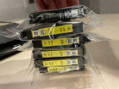 Lot of 6  Epson DuraBrite Ultra 220 Ink Cartridges 5 Yellow 1 Black  