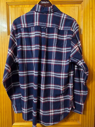 JACHS Men’s Brawny Flannel Shirt Red Navy Blue Medium NWT - Picture 2 of 11