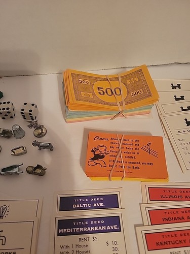 Monopoly Game - Replacement Pieces Tokens Money Dice Hotels House's Cards - Picture 3 of 6