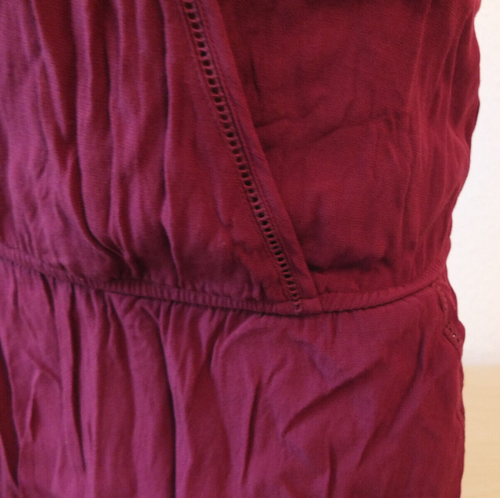 Promod Clever Summer Wrap Dress Size 42 XL Ch 40 Top Burgundy - Picture 2 of 6
