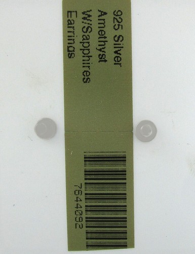 LAB CREATED AMETHYST & WHITE SAPPHIRE HEART STUD EARRINGS .925 SILVER - NWT - Picture 4 of 4