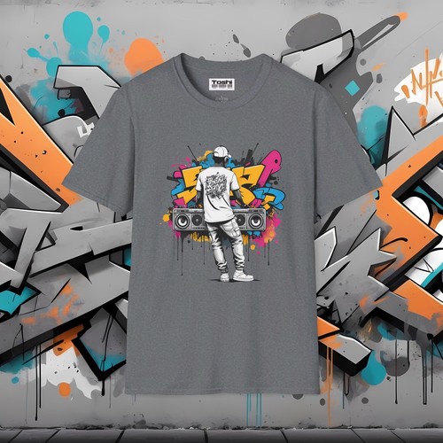 Graffiti DJ T-Shirt - Unisex Street Art Style Urban Music Graphic Tee Turntables - Picture 42 of 101