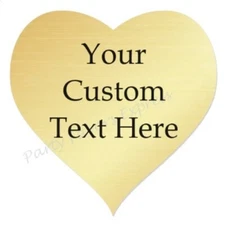 GOLD FOIL CUSTOM PERSONALIZED HEART ENVELOPE SEALS LABELS STICKERS PARTY FAVORS