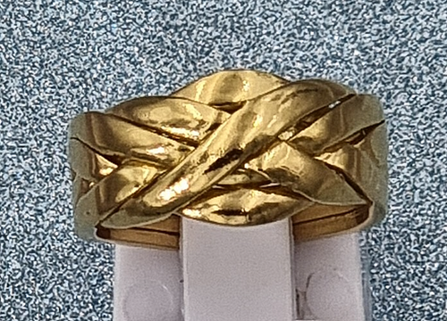 Anillo rompecabezas de plata de ley 925 maciza de 6 anillos individuales también chapado en oro - Imagen 5 de 9