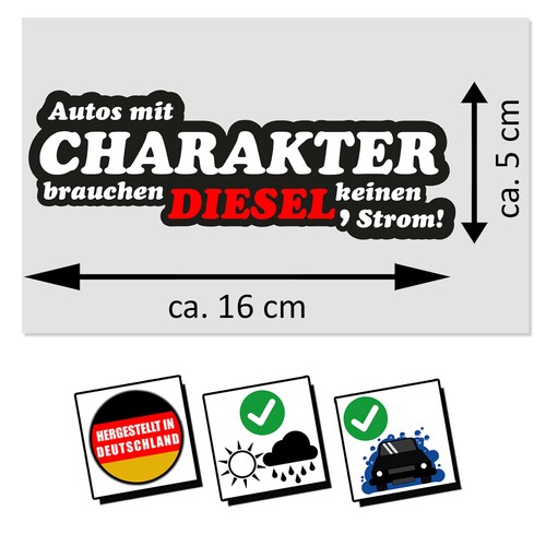 Aufkleber Autos mit Charakter Motiv Diesel JDM Feinstaub OEM Plakette Fun Lustig - Bild 2 von 4