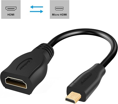MICRO HDMI TYP D STECKER AUF HDMI TYP A BUCHSE KABEL ADAPTER KONVERTER STECKER - Bild 8 von 9