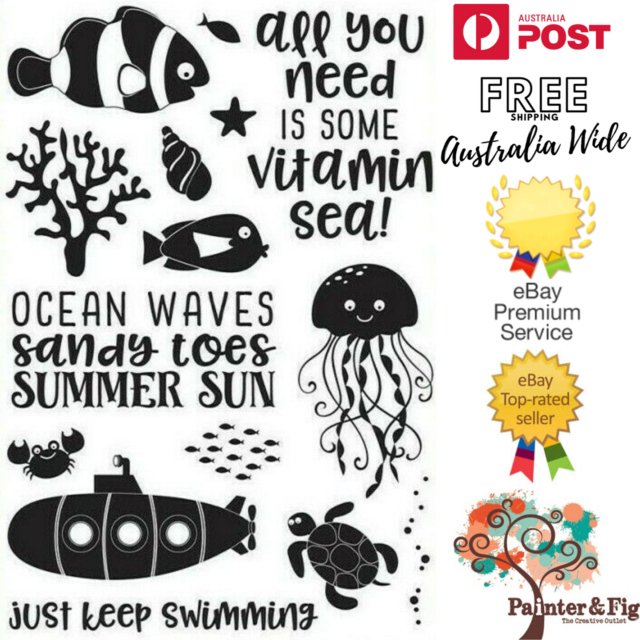 Sea Stamps & Dies Fish Beach Vitamin Sea Fish Crab Waves Submarine Sea Stamps & Dies Fish Beach Vitamin Sea Fish Crab Waves Submarine