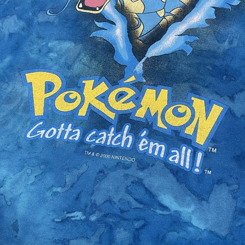 Vintage 2000 Pokemon Nintendo Gyarados Tie Dye Youth Kids Size 7 Graphic T-Shirt - Picture 2 of 8