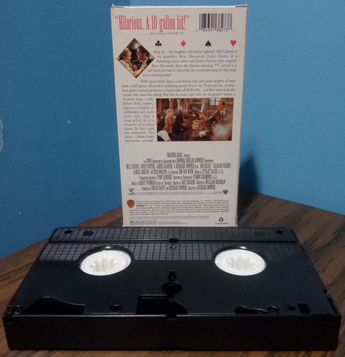 Maverick 1994 VHS Western Comedy Mel Gibson, Jodie Foster, James Garner, Tested - Picture 2 of 2