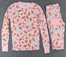 Old Navy Pajama 2pc Long Sleeve Long Leg Set Girl Boy Unisex Gingerbread L New