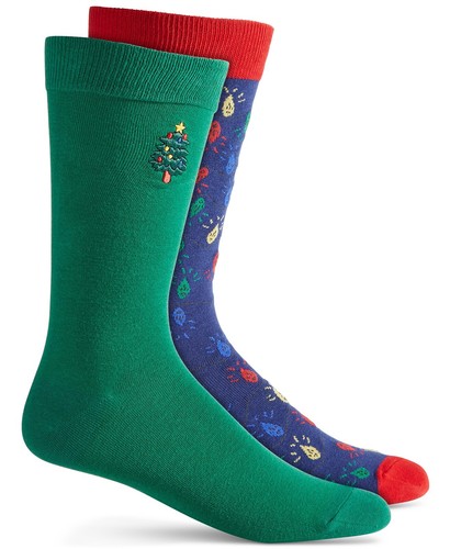 Club Room Men's 2-Pack Christmas Crew Socks, Choose Pattern, Volume Discount - Picture 4 of 13