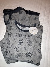 New Harry Potter Women  s 2 Piece Pajamas Lounge Set Size Large Gray
