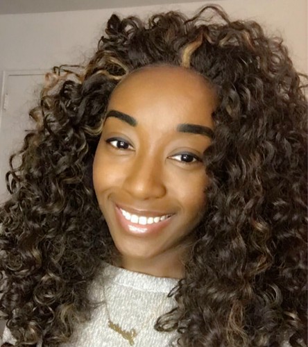 Long Black Kinky Curly Synthetic No Lace Wigs Baby Hair Natural Heat Resistant - Picture 6 of 6