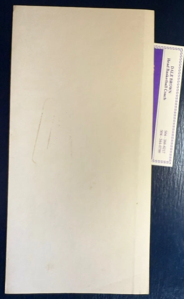 Vintage Dale Brown Autograph 1981 1982 LSU Tigers Louisiana State Basketball SEC - Image 4 of 4