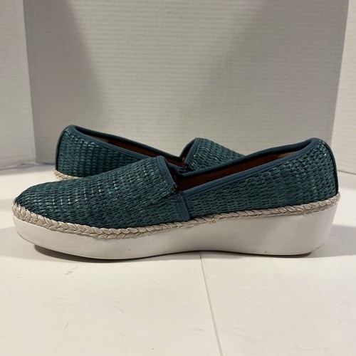 FitFlop - Casa Espadrille Loafers - Slip On Woven Flat Womens Size 7.5 TEAL - Picture 10 of 22
