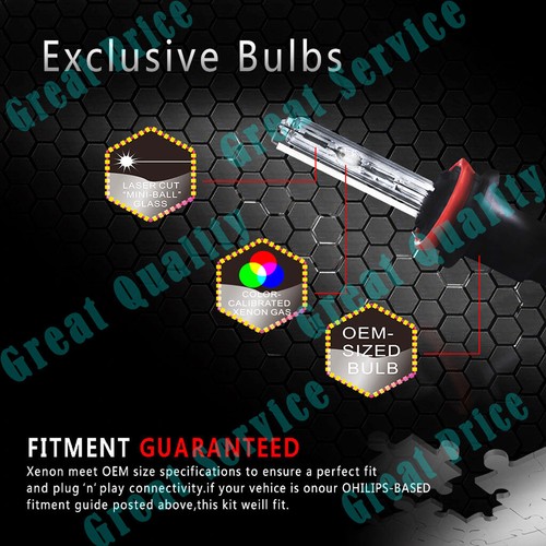35W/55W/75W/100W/150W HID Xenon Replacement 2pcs Bulbs for Headlight Lamps Light - Picture 5 of 18