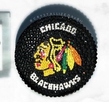 Bling Hockey Puck Any Team AUSTRIAN CRYSTALS Game Size NHL Blackhawks Bedazzled