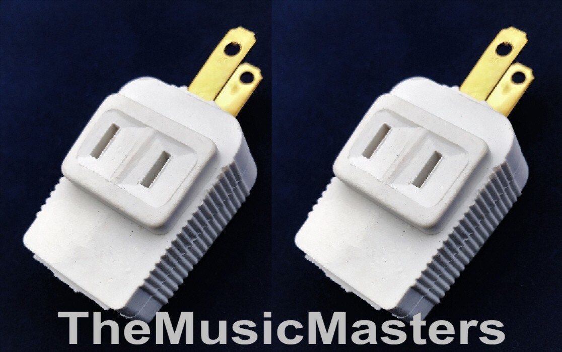  (2) 2 Prong 3 Outlet Triple AC Wall Plug Power Splitter 3-Way Electric Adapter