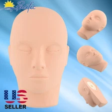 Training Mannequin Head Soft Rubber Practice Makeup Massage FREE 3 EYELASHES