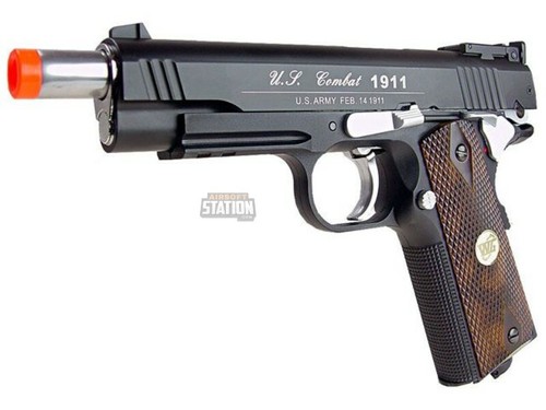 WG US Combat 1911 CO2 500FPS Full Metal Airsoft Pistol Toy Black New - Picture 3 of 5