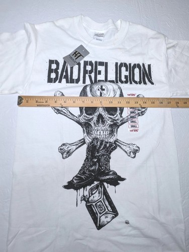 Bad Religion 2013 Gildan weißes T-Shirt klein selten Totenkopf Stiefel neu mit Etikett Punk Rock Band - Bild 14 von 15