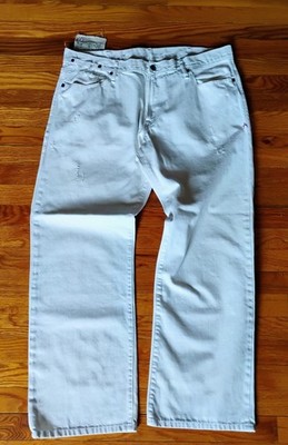 ''American Eagle'' Clean White Denim Slim Straight Jeans 38/31