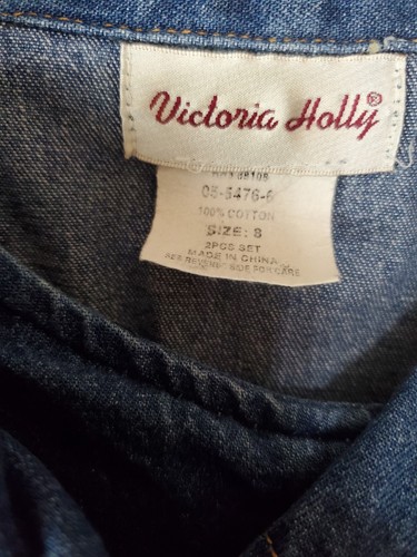 Victoria Holly Vintage Denim bestickt Maxi/Midikleid mit Jacke Damengröße 8 - Bild 6 von 15
