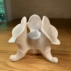 Vtg 1940s Van Briggle Pottery Matte White Triple Cornucopia Trumpet Vase