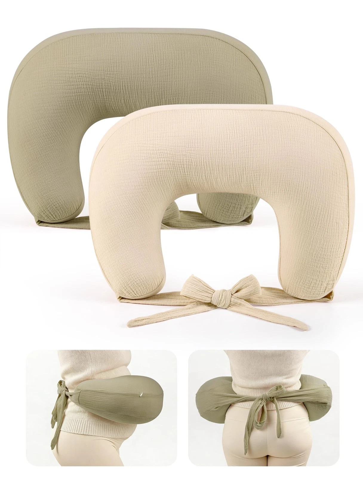 Muslin Nursing Pillow Covers - 2-Pack Soft Cotton Slipcovers for Breastfeedin...
Opens in a new wind