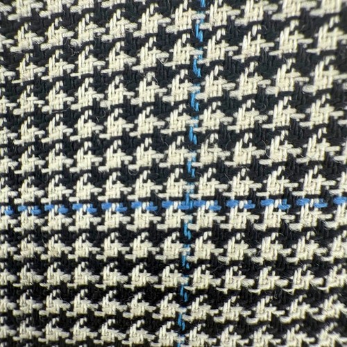 Samuelsohn Men's Houndstooth Blazer 44R Super 100S Wool 2 Button Black Blue - Picture 2 of 14