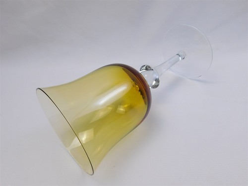 4 copas de agua de vidrio soplado ámbar Denby AURORA de colección de 7,75" de alto - Imagen 9 de 11