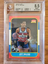 1986-87 Fleer - Jeff Malone #67 (RC) Graded 8.5