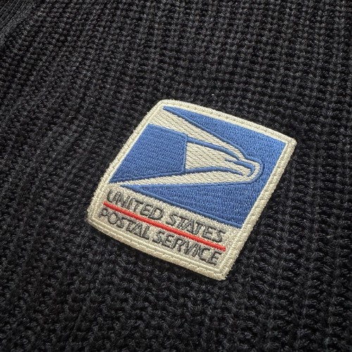 USPS Postal Service Cardigan Sweater XL Tall Cobmex Navy Zip Front Knit - Picture 2 of 8