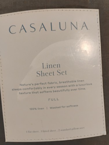 Casaluna 100% Leinen Laken Set, Größe Full, 1 flaches Laken, 1 Spannbetttuch, 2 Kissenbezüge - Bild 4 von 6